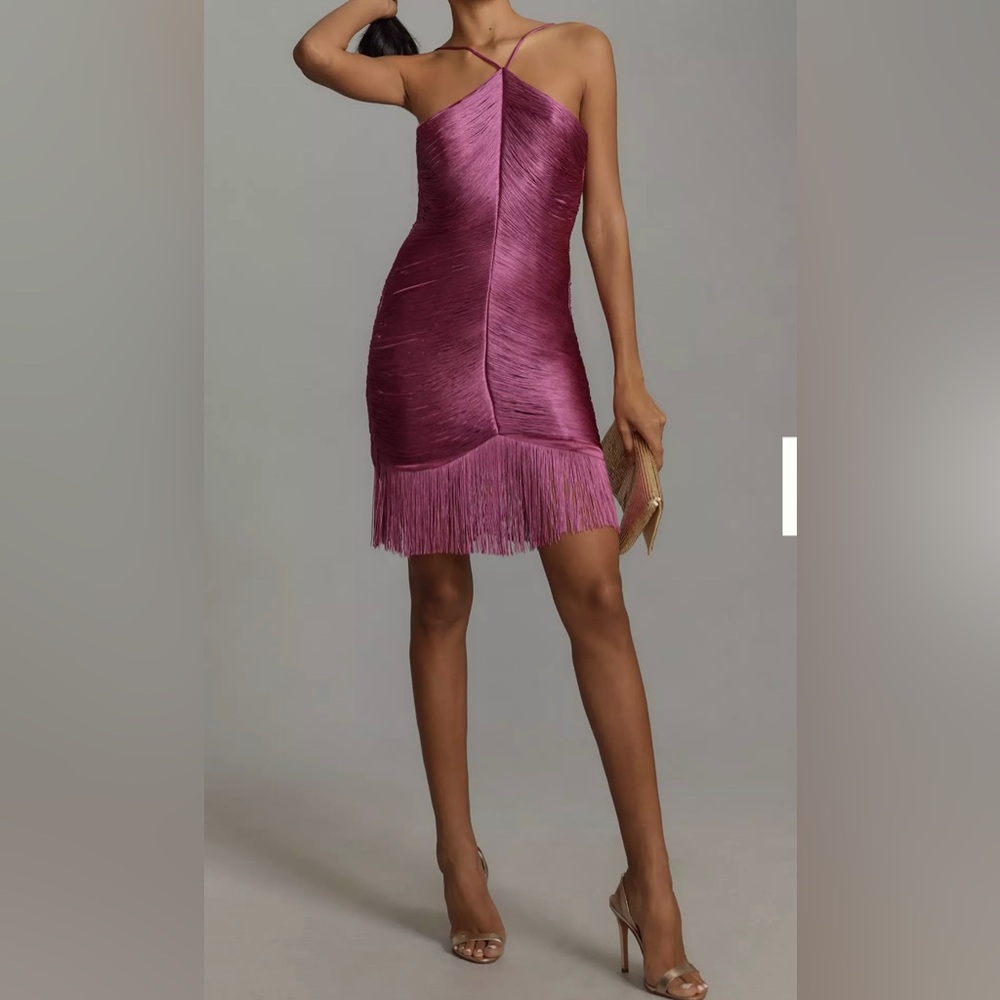 Saylor - Vianne Fringe Mini Dress - Size S